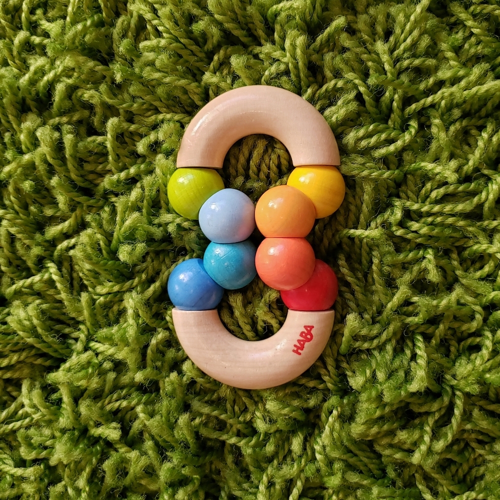 HABA Color Duo Wooden Baby Wood Clutching Teether